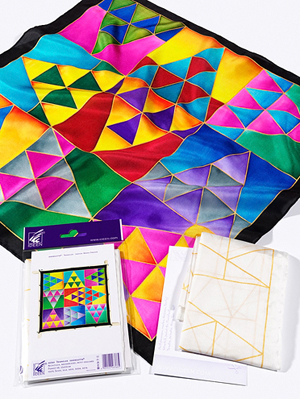 Ideen ready-outlined square silk scarf 55 x 55cm - Triangles NEW TO US (23)
