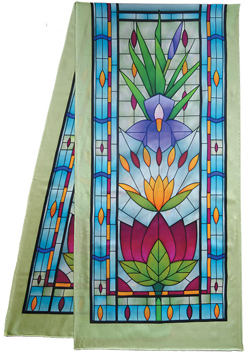 Vitfleur PWG ready-outlined 180cm long silk scarf (6) DISC