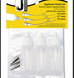 Set of 3 Jacquard Pipette Bottles with metal nibs 0.5mm, 0.7mm & 0.9mm 