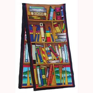 Biblio by Pierre Willocq - ready-outlined 180cm long silk scarf DISC (2)