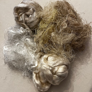 Pack of 25g each of 4 Indian Fibres - silk, nettle & banana