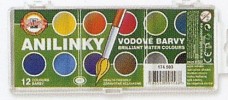 Koh-i-noor Anilinky Brilliant Dye Watercolour Travel Set of 12 colours (2 left)
