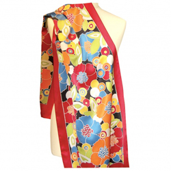 Mille Fleurs H Dupont ready-outlined 145cm long silk scarf (8) DISC