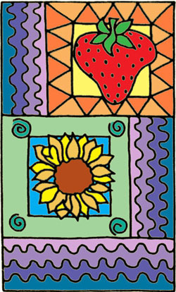 Silk Greetings Card - Strawberry & Flower DISC (11)
