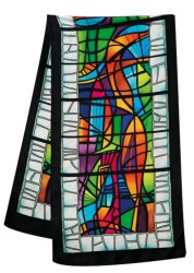 Vitrail PWG ready-outlined 150cm long silk scarf (5) DISC