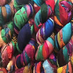 Indian Silk Sari Ribbon Multi Brights approx 3-4cm wide SOLD OUT