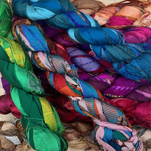 Indian Shot Silk Sari Ribbons NEW COLOURS