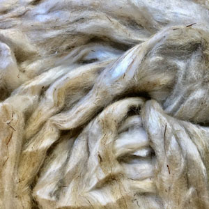 Indian Undyed Mulberry Silk/Nettle Sliver 50g