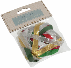 Pack of 10 x 1m Polyester Christmas Ribbons (1 left)