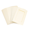 Set of 10 Cream Mini 2-fold Aperture Cards A7, Rectangle aperture NEW